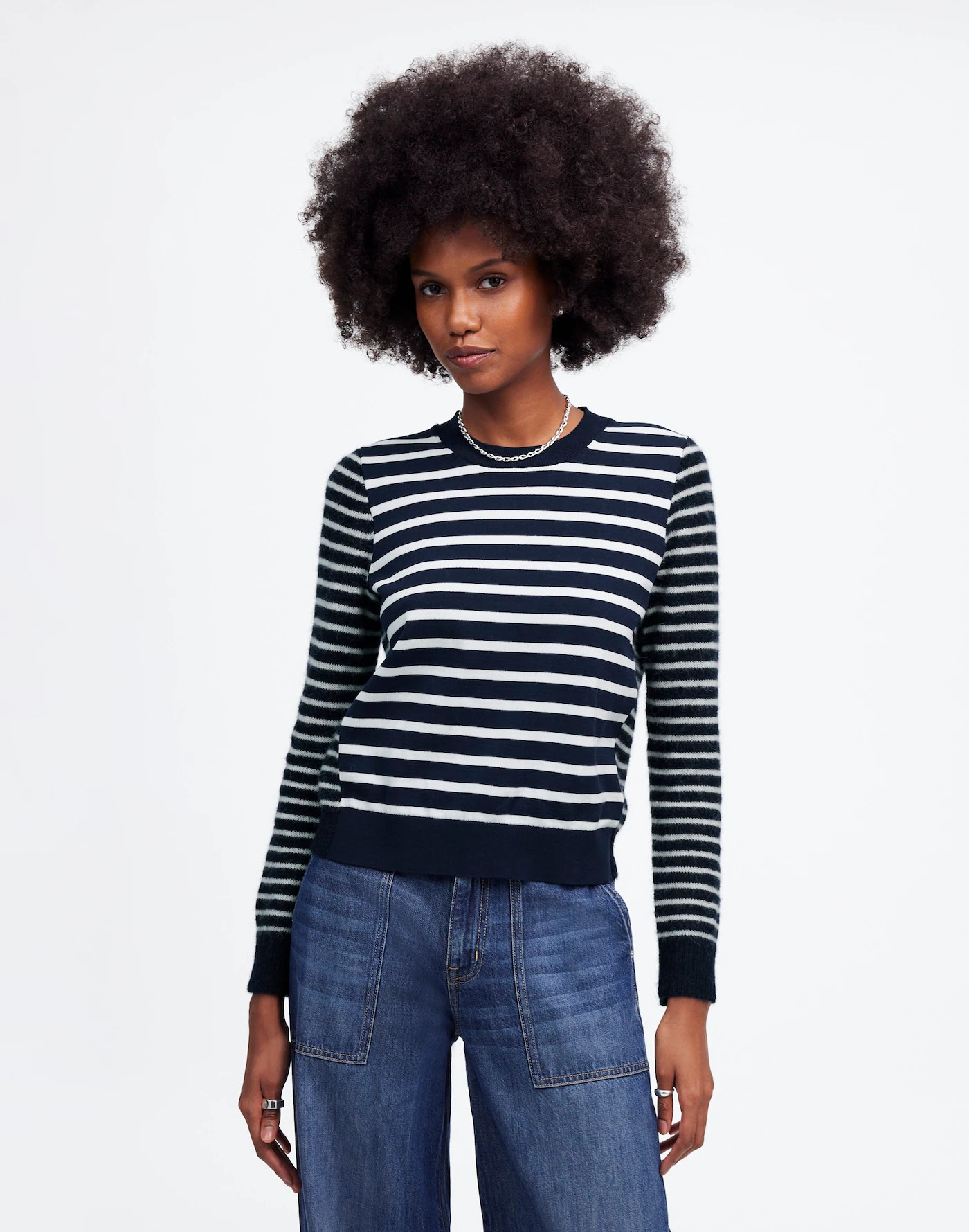 Mixed-Yarn Striped Sweater | Madewell | Madewell
