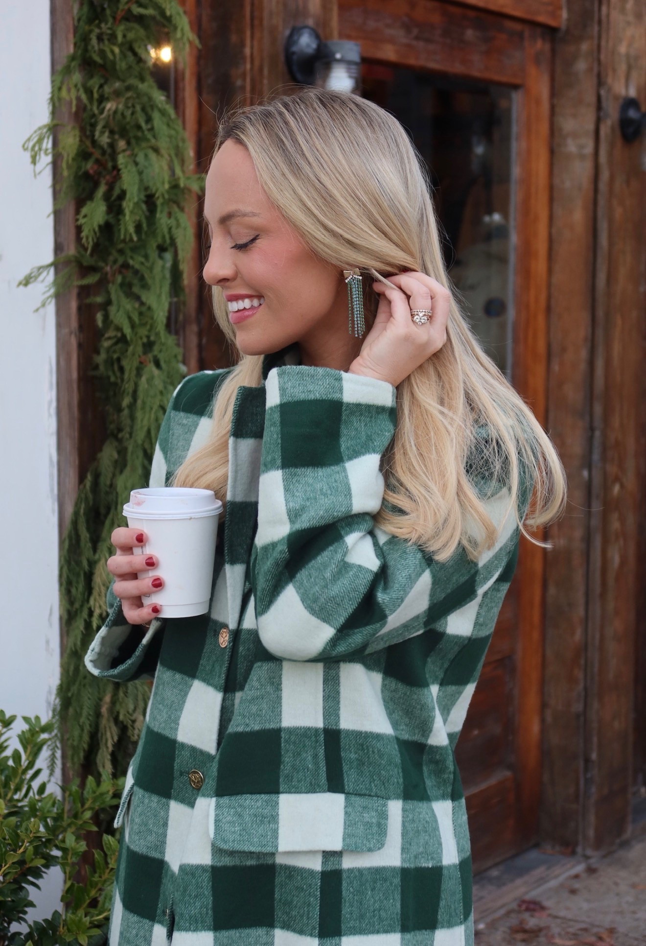 I love a pop of green for the holidays! My jacket is old Draper James but I linked a bunch of similar options!

#LTKHoliday #LTKSeasonal