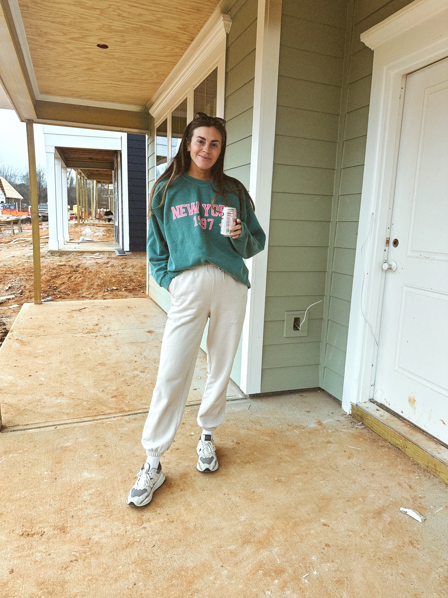 NY city sweatshirt (wearing a medium) and alo joggers (small) - Alo matching sweatshirt linked below too 

#LTKfindsunder100