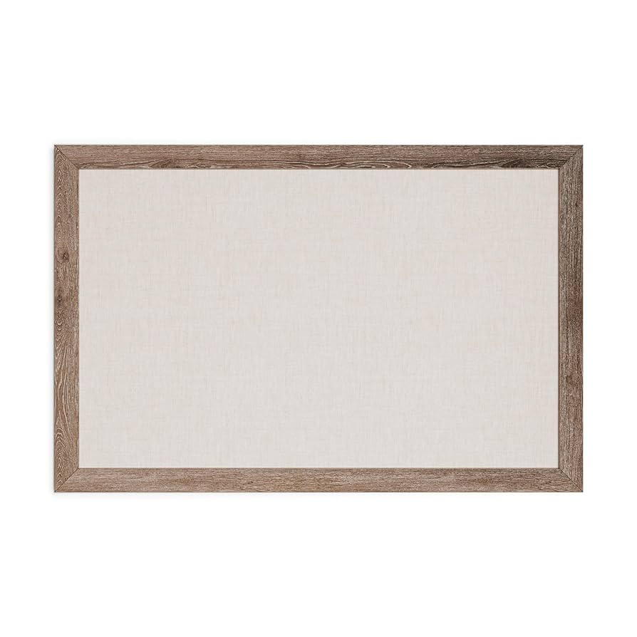 U Brands Linen Bulletin Board, 35"x23", Rustic Wood Style Frame, Industrial Grade Pinning Surface | Amazon (US)
