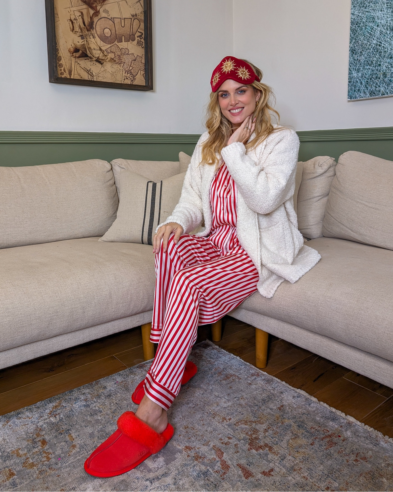 Comfy Christmas Day. 🎁
Cardigan - Charli 
PJ’s - selfridges 
Slippers - UGG
Eye mask - Elizabeth Scarlett 

#LTKSeasonal #LTKeurope #LTKfindsunder100