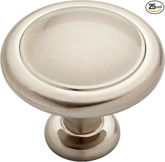Franklin Brass Round Ringed (25-Pack) Cabinet Knob Satin Nickel, 1-1/4 in (32 mm) Dresser Drawer ... | Amazon (US)