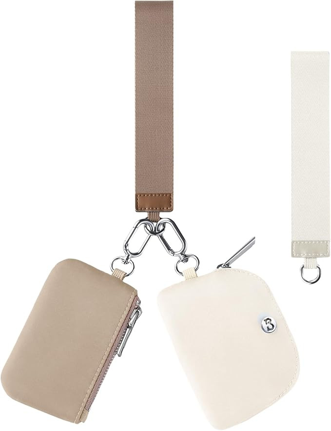 Babysun Mini Zip Around Dual Pouch Wristlet With 2 Straps Wristlet Keychain Wallet for Women Coin... | Amazon (US)