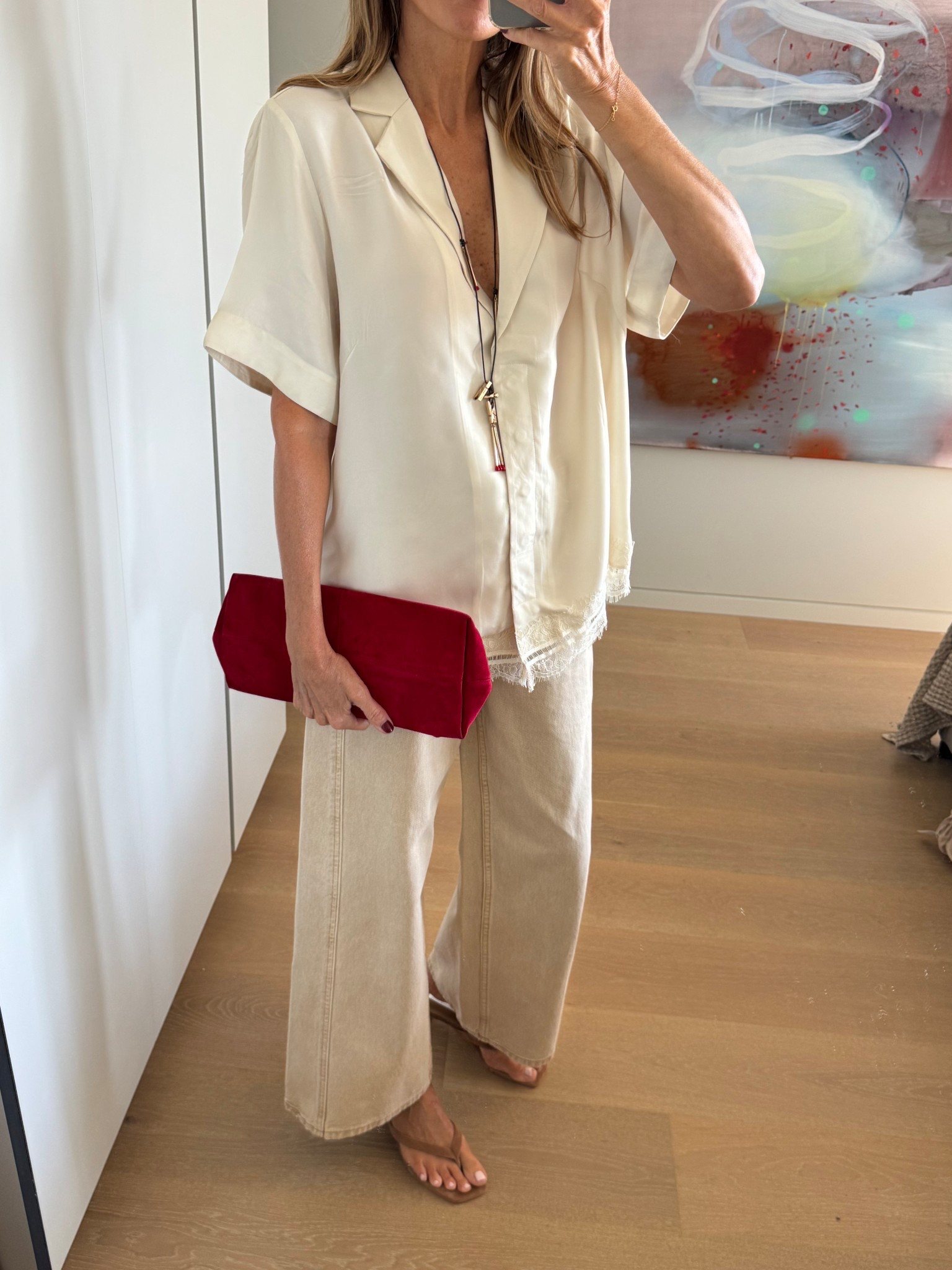 Another way to style and wear these beige, sand coloured jeans! Obsessed with this cupro lace shirt with the lace details on the bottom 🤍

#LTKstyletip #LTKautumn #LTKjeans