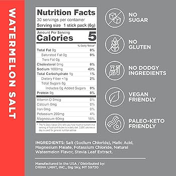 LMNT Zero Sugar Electrolytes - Watermelon Salt | Drink Mix | 30-Count | Amazon (US)