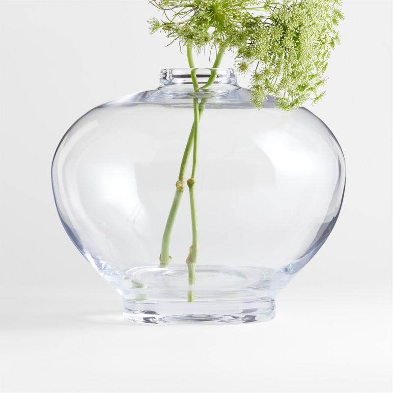 Ophelia Clear Glass Round Vase 10" + Reviews | Crate & Barrel | Crate & Barrel