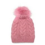 Time and Tru Women's Cable Pom Beanie, One Size Fits Most, Pink Pottery Heather | Walmart (US)