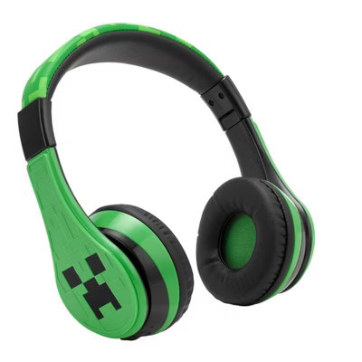 eKids Minecraft Bluetooth Headphones for Kids, Over Ear Headphones with Microphone - Green (Xi-B52MX.FXv24) | Target