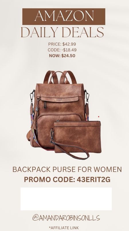 Amazon daily deals
Backpack purse for women 

#LTKfindsunder50 #LTKsalealert #LTKtravel