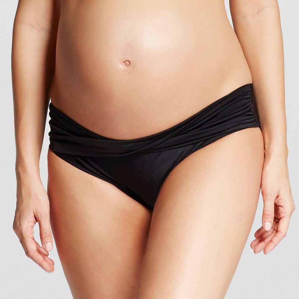 Maternity Twist-Front Swim Bikini Bottom Black M - Liz Lange for Target, Women's, Size: Medium | Target