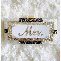 Acrylic Clutch Box Pearl Mrs Bride Bridal Shower Wedding | Etsy (US)