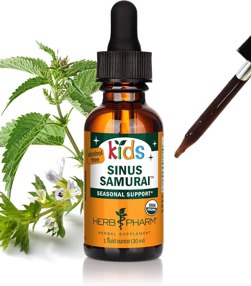 Herb Pharm Kids Certified- Alcohol-Free Sinus Samurai Liquid Herbal Formula, Organic, 1 Fl Oz | Amazon (US)