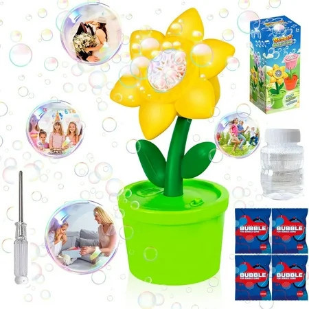 Bubble Machine with Light for Kids,20000+ Bubbles Per Minute Automatic Flower Bubble Maker for Toddlers,2025 Upgrade Portable Battery Operated Bubble Machine Toy for Outdoor/Indoor Parties Birthday | Walmart (US)