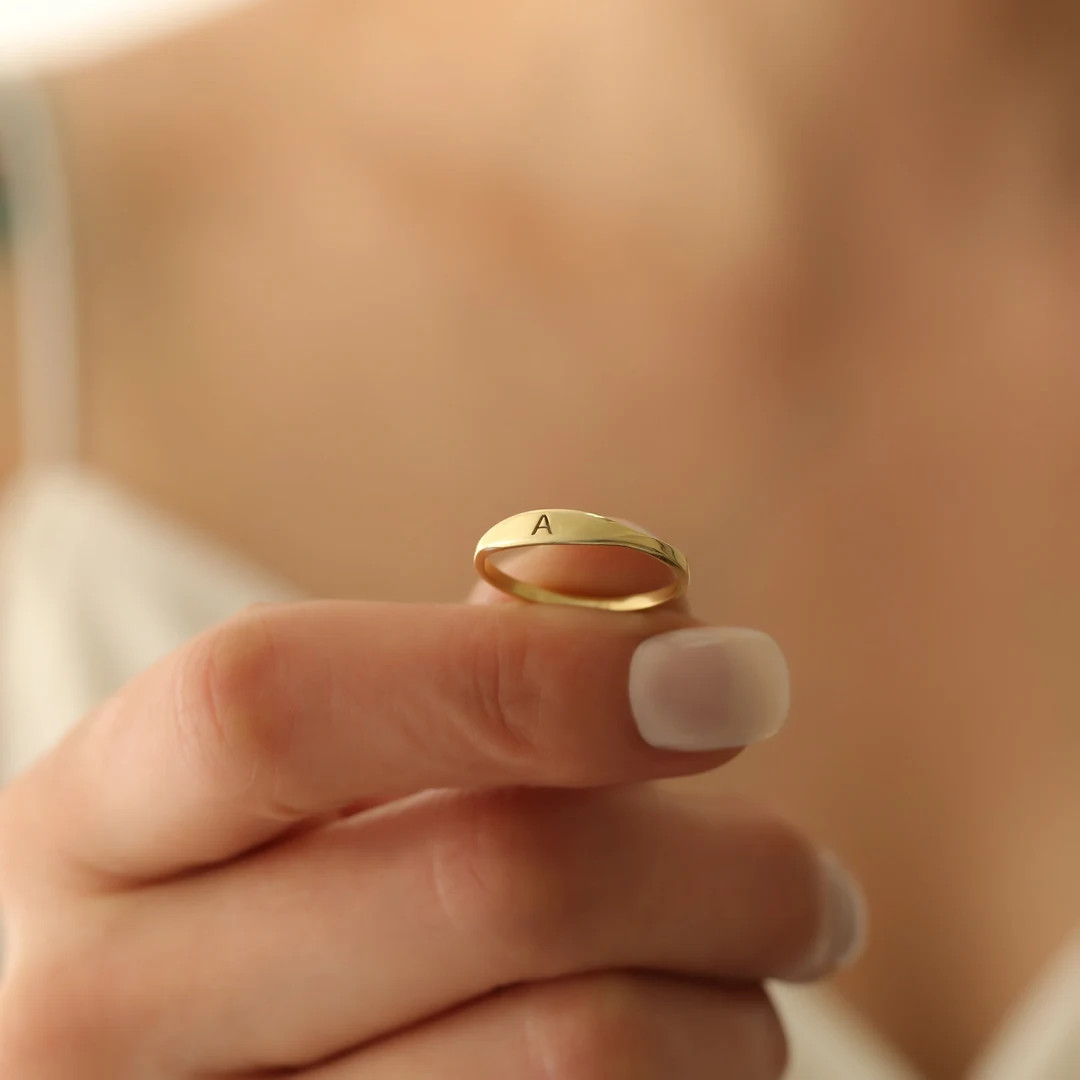 14k Gold Custom Name Ring,personalized Ring,stacking Rings,initial Ring,dainty Ring,bridesmaid Gi... | Etsy (US)