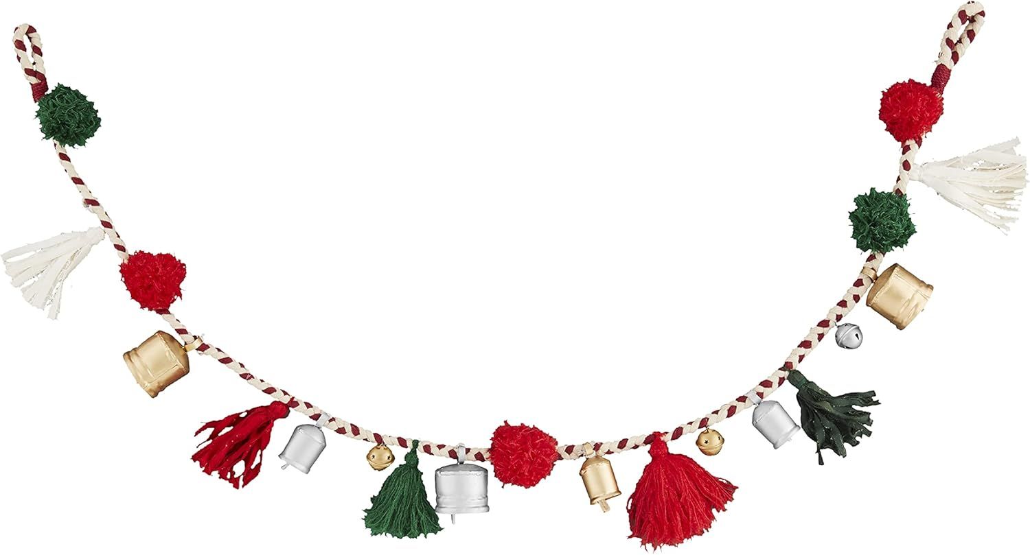 Amazon.com: Mud Pie Christmas Tassel Bell Garland, 60", Multi : Home & Kitchen | Amazon (US)