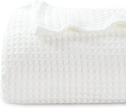 Bedsure 100% Cotton Blankets Queen Size for Bed - 405GSM Waffle Weave Fall Throw Blankets for All... | Amazon (US)