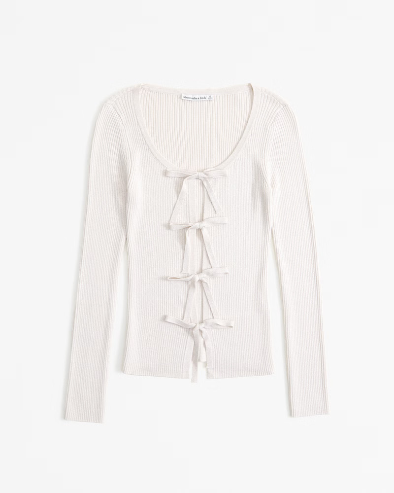 Bow Tie-Front Slim Cardigan | Abercrombie & Fitch (US)