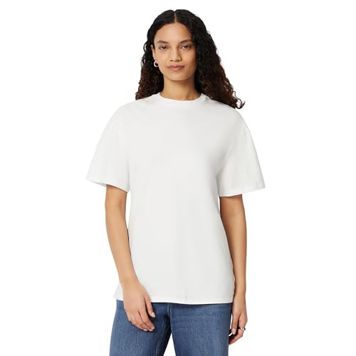 Amazon Essentials Women's Oversized-Fit Short Sleeve Crewneck Shirt, White, XX-Large | Amazon (US)
