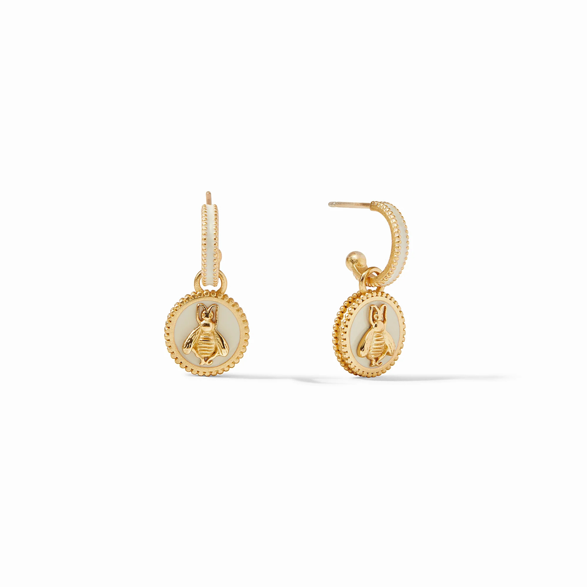 Bee Cameo Hoop & Charm Enamel Earrings | Julie Vos | Julie Vos