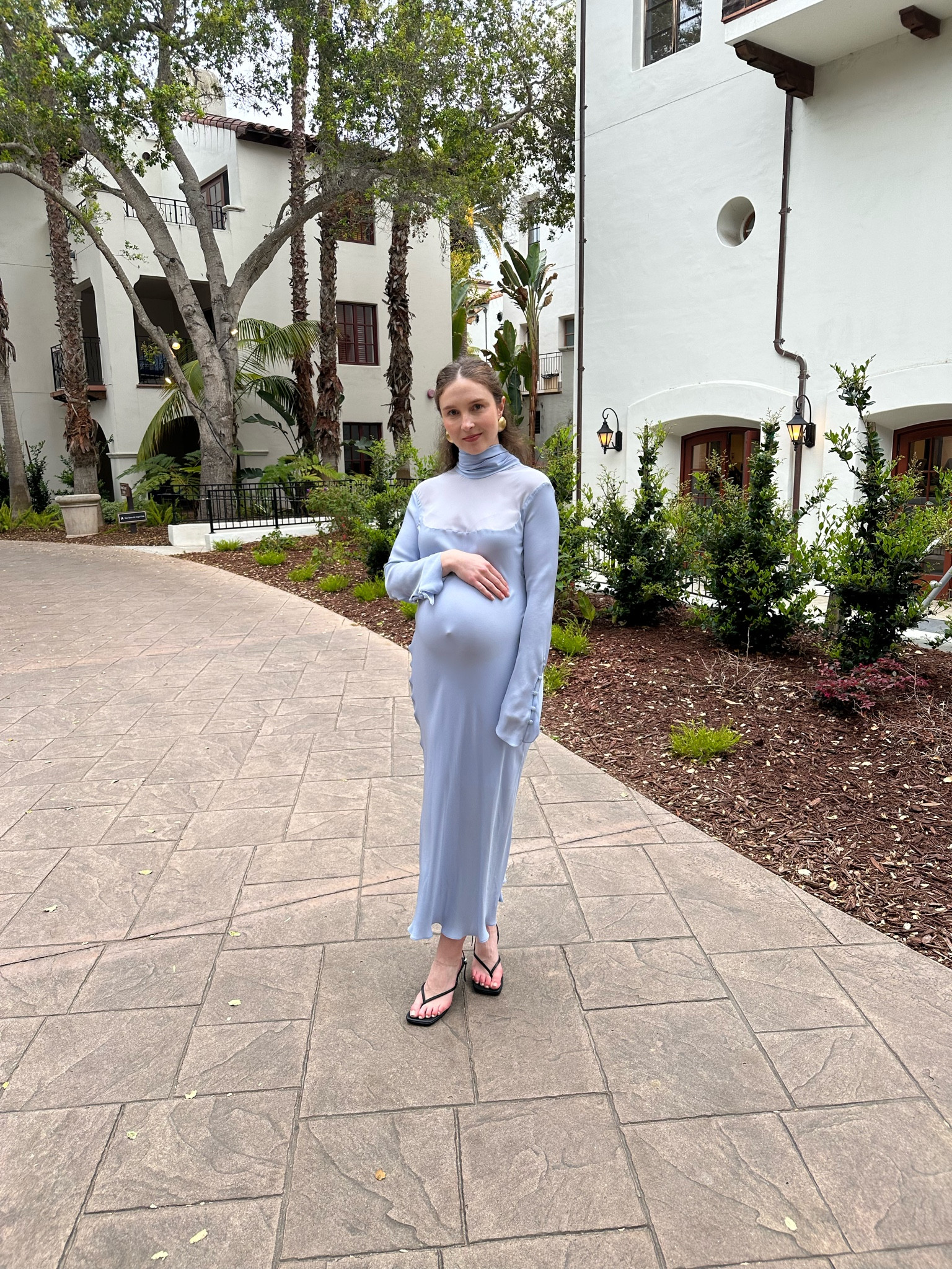 light green satin dress long A-Line V-Neck Classic Long Satin Prom Dress CL7469A Sage / 2 main image 0