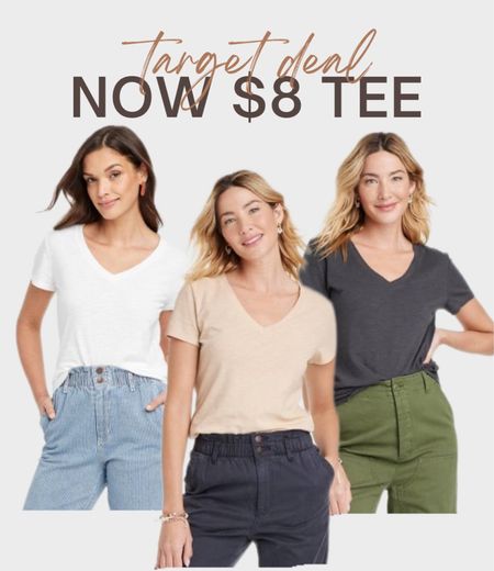 Target deal now $8 everyday v neck tee

#LTKSummerSales #LTKSaleAlert #LTKFindsUnder50