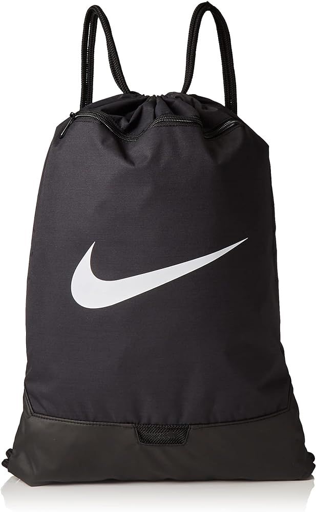 Nike Brasilia Training Gymsack, Drawstring Backpack with Zipper Pocket and Reinforced Bottom, Bla... | Amazon (US)