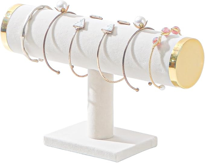 Bracelet Holder,T-bar Jewelry Organizer Display Stand for Girls (Beige) | Amazon (US)