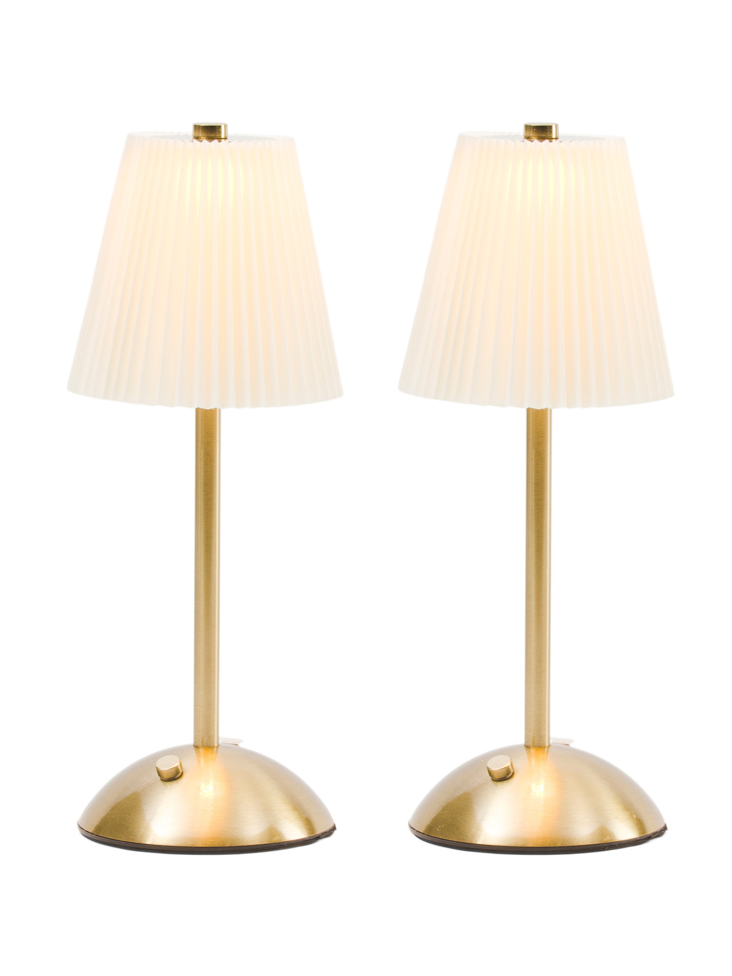2pk 11.6in Pleated Fabric Rechargeable Touch Lamps | Lighting | Marshalls | Marshalls