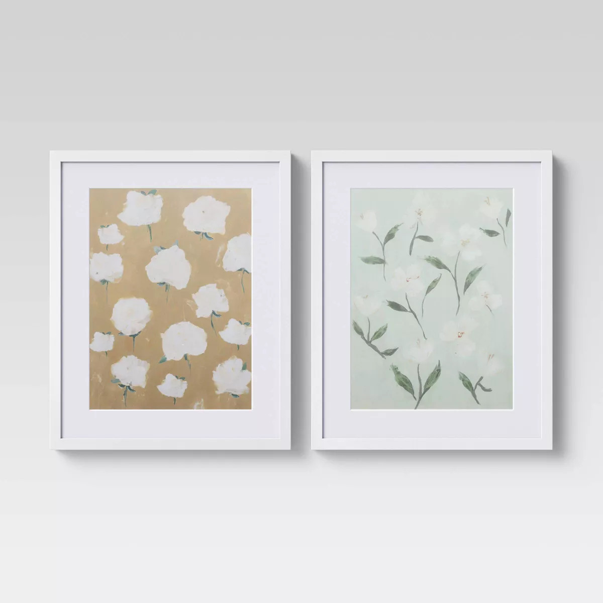 (Set of 2) 16" x 20" Loose Floral Framed Wall Art - Threshold™ | Target