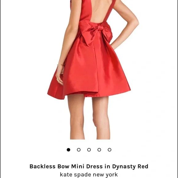 Kate spade backless bow mini dress in dynasty red | Poshmark