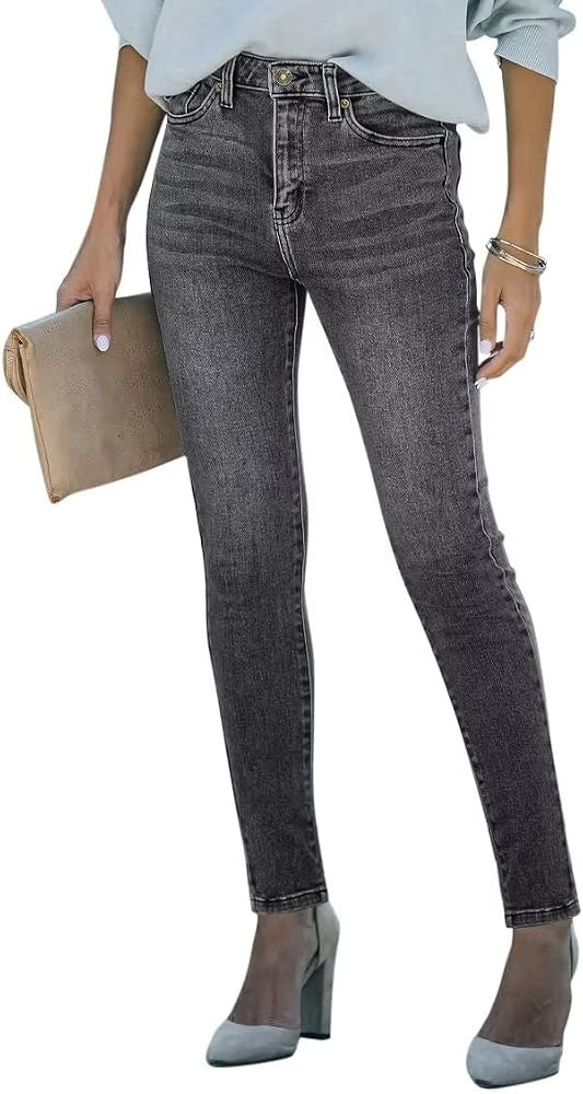 KDF Women's High Waisted Jeans for Women Distressed Ripped Jeans Slim Fit Butt Lifting Skinny Str... | Amazon (US)