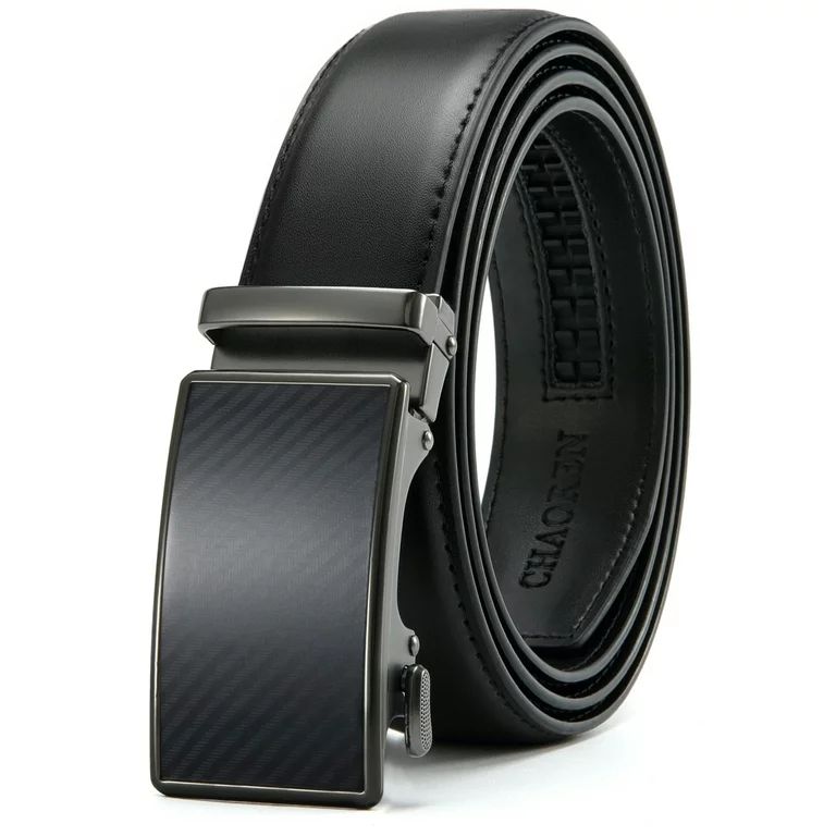 CHAOREN Mens Belts Leather Ratchet Belt with Automatic Slide Buckle and Gift Box,Black for Dress ... | Walmart (US)