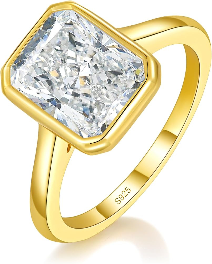 4 CT Radiant Cut Moissanite Engagement Ring for Women | Amazon (US)