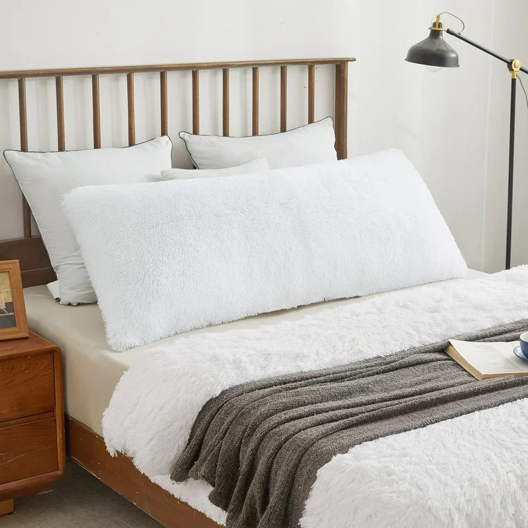 XeGe Luxury Shaggy Faux Fur Body Pillow Cover, Fluffy Bed Pillow Case with Zipper Closure, Soft D... | Walmart (US)