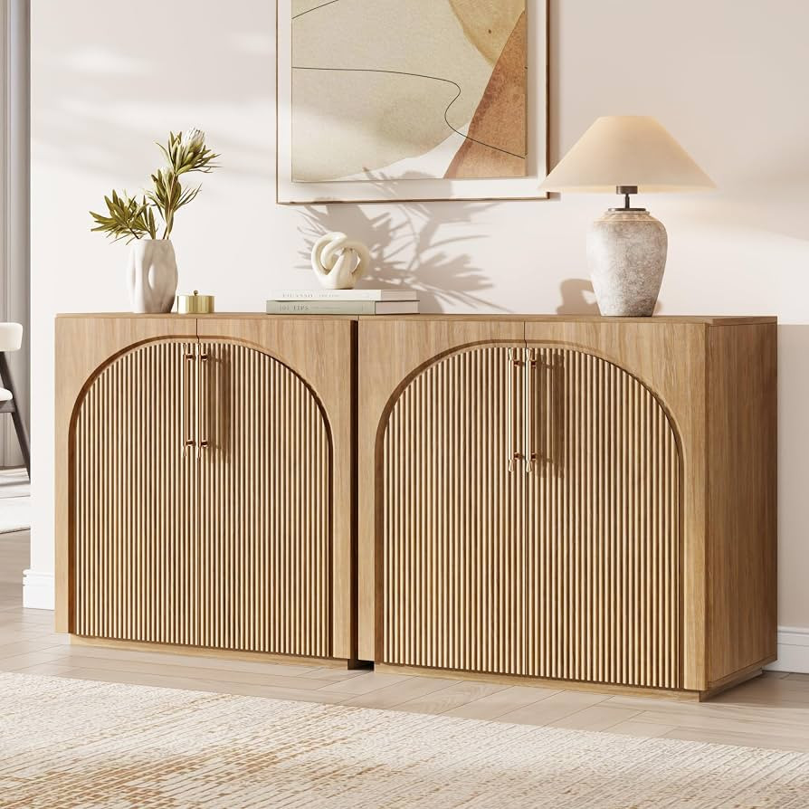 Buffet Cabinet with Storage, 63''W Sideboard, Natural Oak | Amazon (US)