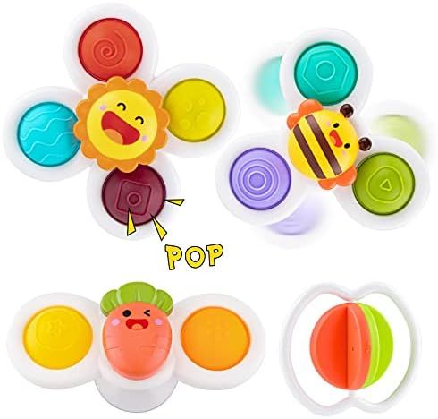 Suction Cup Spinner Toys, Simple Dimple Fidget Toys with Suction Cup Silicone Flipping Board Rele... | Amazon (US)