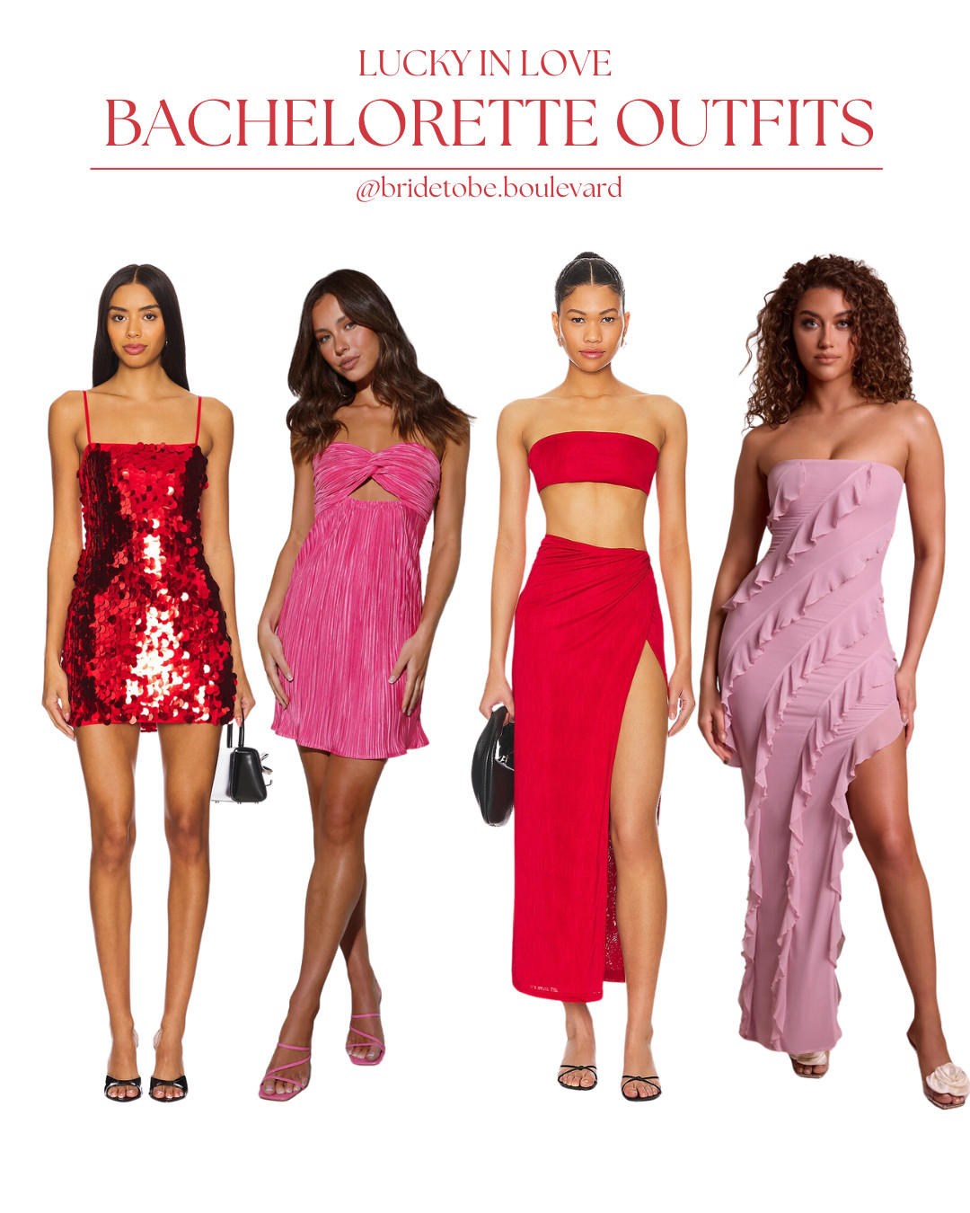 ❤️💖 Lucky in Love 💖❤️ Reds, pinks, and a whole lot of romance! These dreamy bachelorette looks are full of flirty charm, featuring bold hues, statement bows, and effortlessly chic silhouettes. Perfect for a love-filled weekend with your bride tribe! Shop now! #LuckyInLove #BachStyle #LTKBridal 

 #LTKParties #LTKStyleTip #LTKWedding