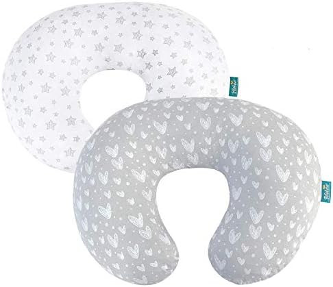 Nursing Pillow Cover 2 Pack Compatible with Boppy Pillow, 100% Jersey Cotton with Large Zipper Su... | Amazon (US)