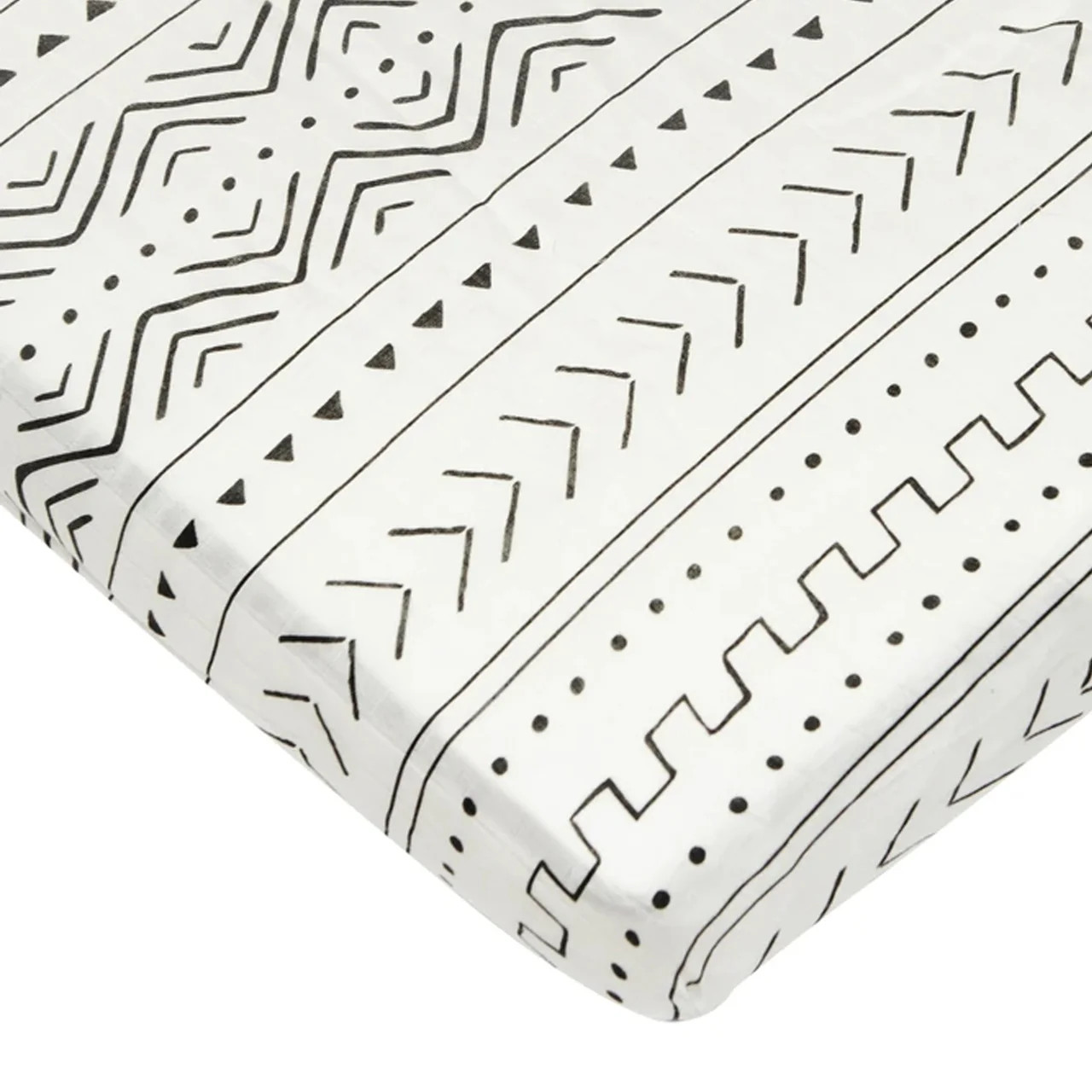 Muslin Crib Sheet, MudCloth | SpearmintLOVE