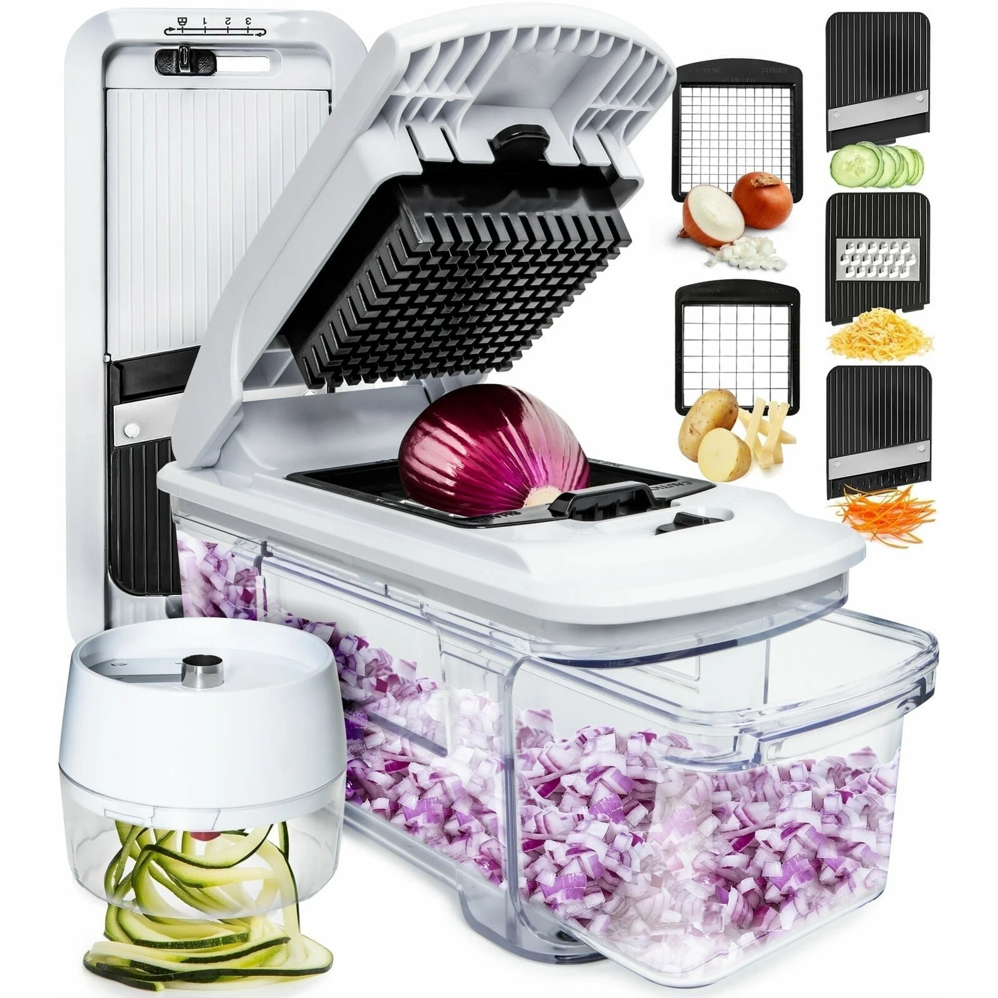Fullstar - Vegetable Chopper, Food Chopper, Onion Chopper with Container - All-in-1, White | Walmart (US)