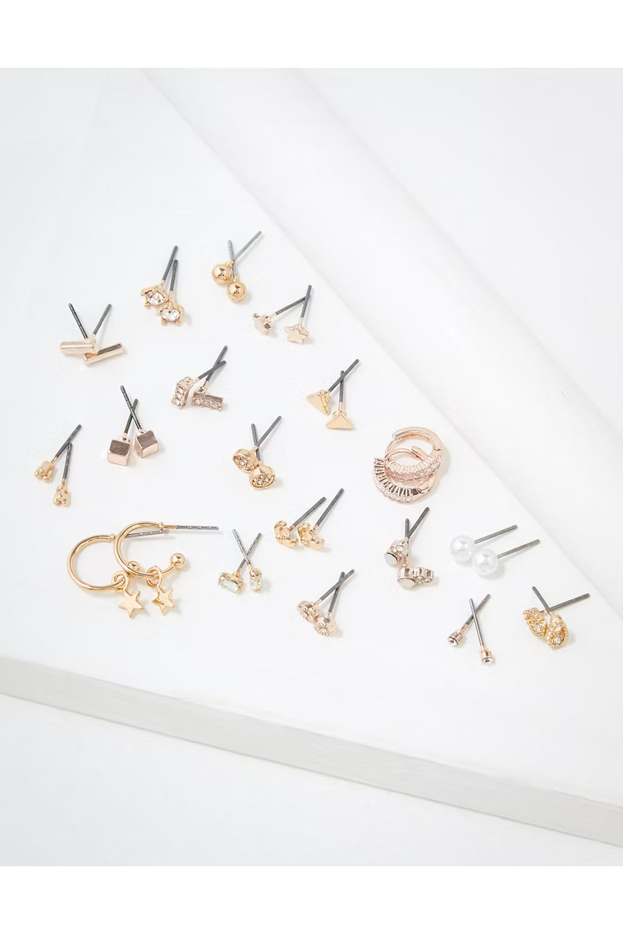 AEO Rose Gold + Gold Stud Earrings 18-Pack | American Eagle Outfitters (US & CA)