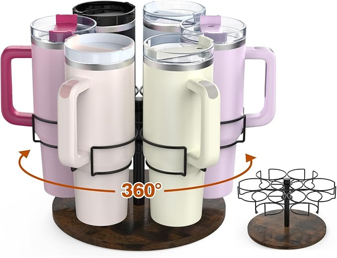 Water Bottle Organizer for Stanley 40 oz, Rotating Stanley Cup Organizer Holder, Tumbler Organize... | Amazon (US)