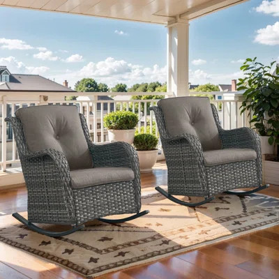 Bonia Outdoor Wicker Double Rocking Chairs | Wayfair North America