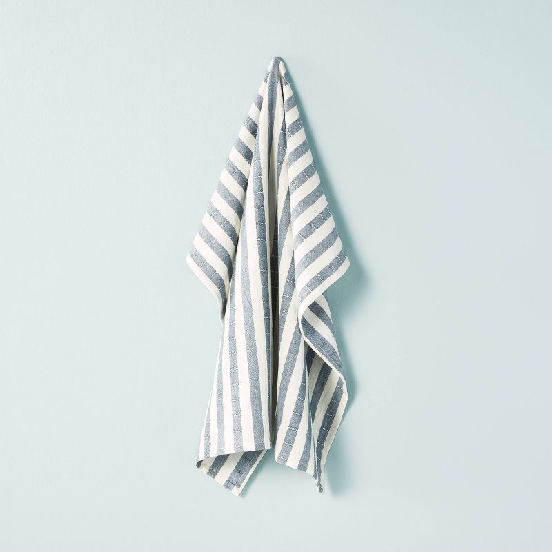 Textured Stripe Flour Sack Kitchen Towel Blue/Cream - Hearth & Hand™ with Magnolia | Target