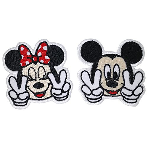 Liomon Mickey and Minnie Iron On Patches Embroidered Iron on Patch for Clothing, Hats, Bags, Backpacks Funny Iron On Applique Badge, Appique Patch, Iron on Patch | Amazon (US)