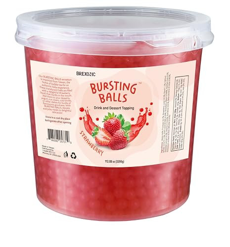 Strawberry Boba Pearls, Strawberry Popping Boba Bursting Boba, Strawberry Bubble Tapioca Pearls For Bubble Tea (Strawberry, 7 LB 1 Pack) | Amazon (US)