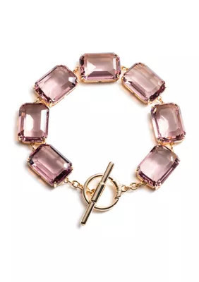 Lauren Ralph Lauren Gold Tone Pink Stone Flex Bracelet, 7.25 in | Belk