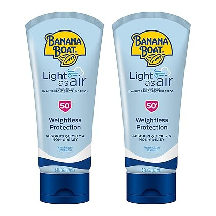 Banana Boat Light As Air Sunscreen Lotion SPF 50 Twin Pack | Lightweight & Non-Greasy Lotion Suns... | Amazon (US)