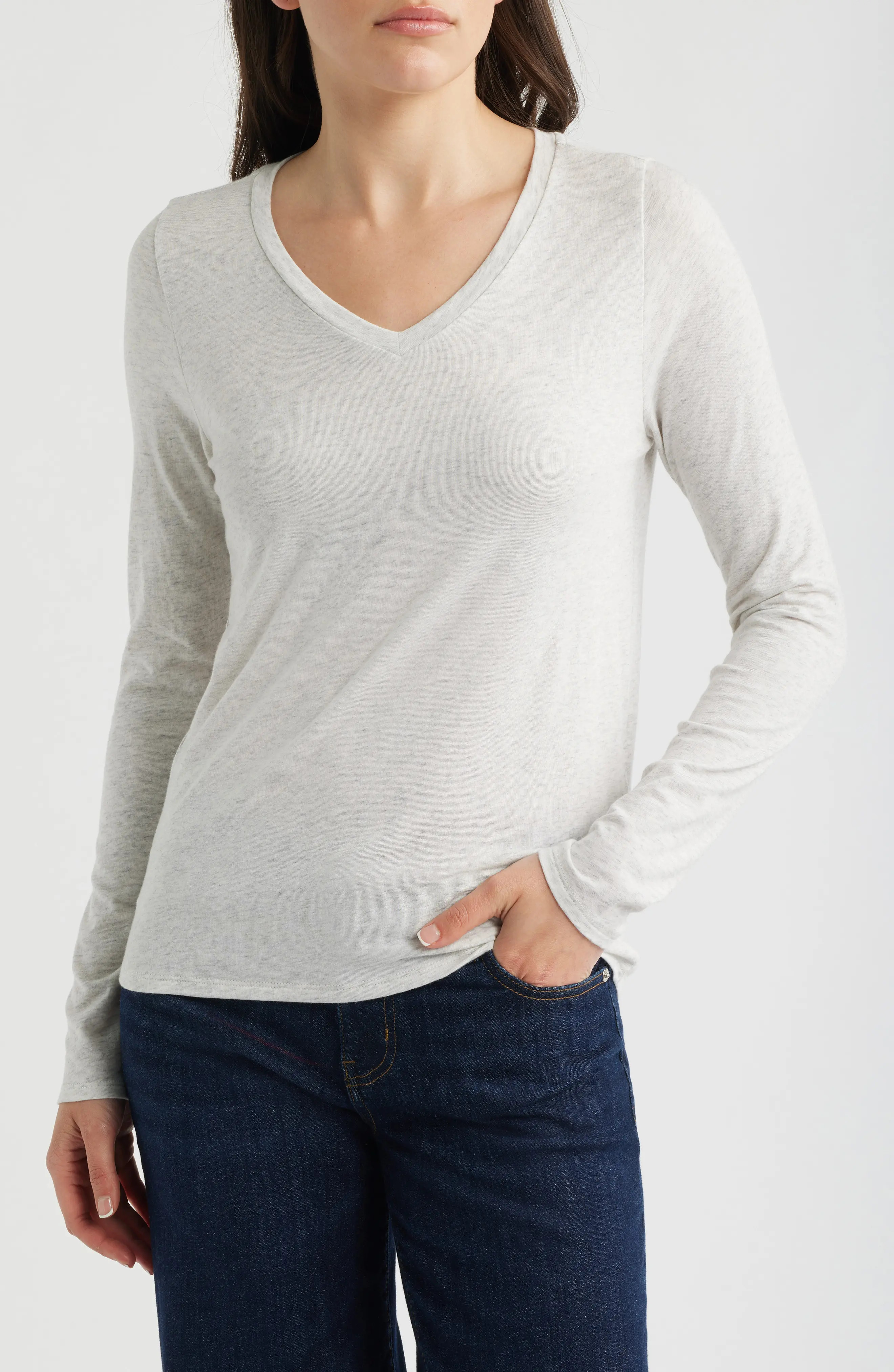 V-Neck Long Sleeve T-Shirt (Women) | Nordstrom | Nordstrom