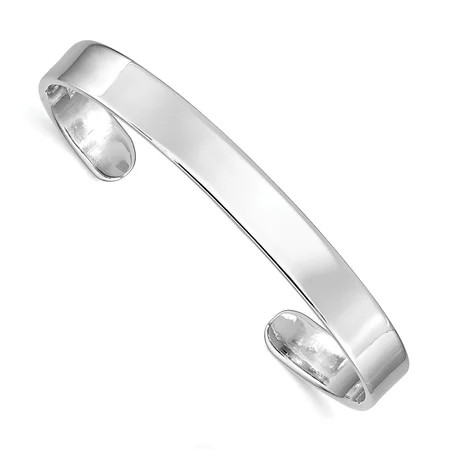 White Sterling Silver bracelet Bangle 6 mm Rhod. Plated Polished Cuff Child s | Walmart (US)